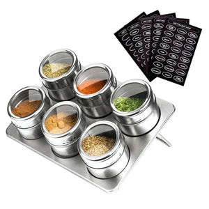 Magnetic Spice Jars with Spice Rack